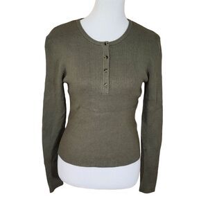 NWT Elodie Olive Green Sweater‎ Top Size Large